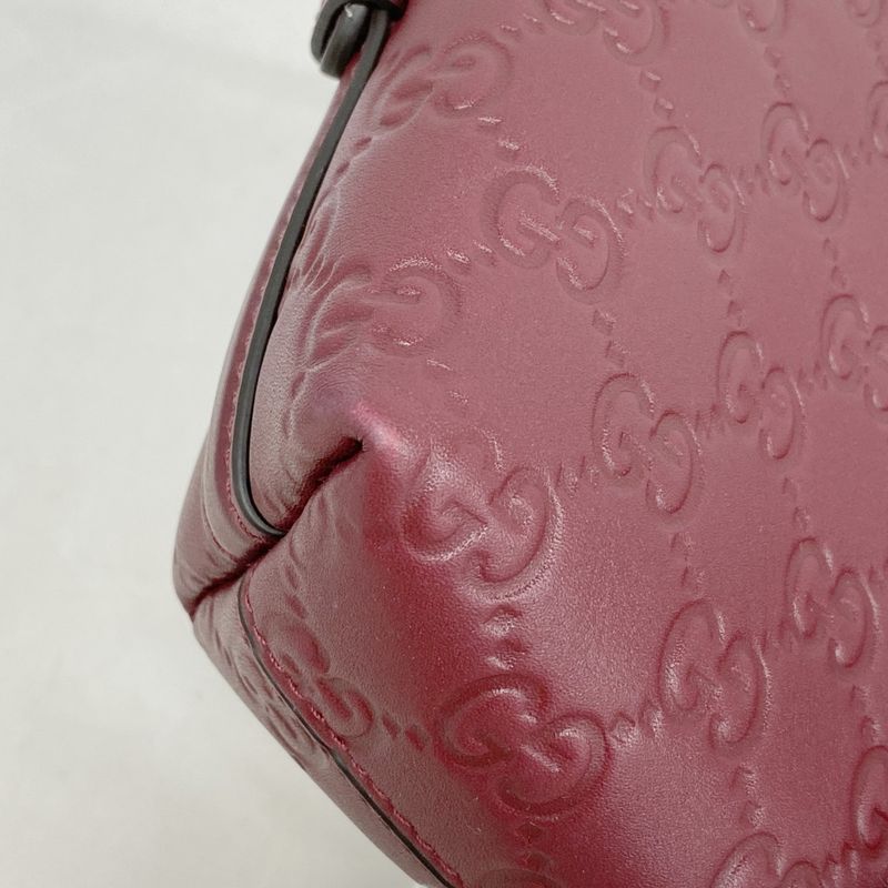 Gucci Shoulder Bag Guccissima 847450 Leather Bordeaux Chien Pan Gold Hardware