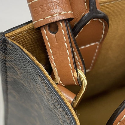 Celine Handbag Triomphe PVC Brown Gold Hardware 2way Bag Ladies