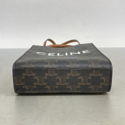 Celine Handbag Triomphe PVC Brown Gold Hardware 2way Bag Ladies