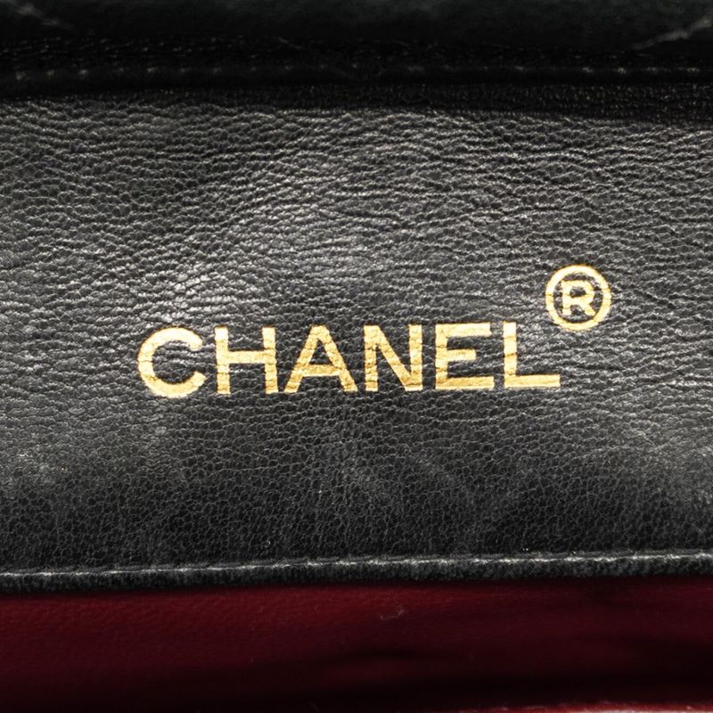 Chanel Shoulder Bag Matelasse Lambskin Black Gold Hardware Women