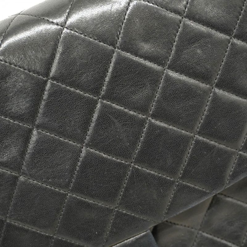 Chanel Shoulder Bag Matelasse Lambskin Black Gold Hardware Women