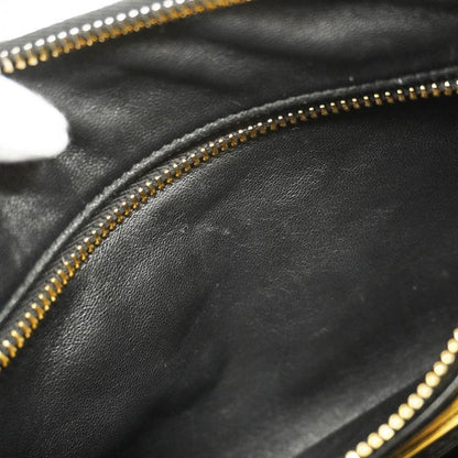 Prada Shoulder Bag Leather Black Gold Hardware Women