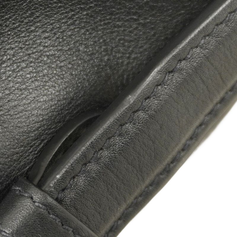 Prada Shoulder Bag Leather Black Gold Hardware Women