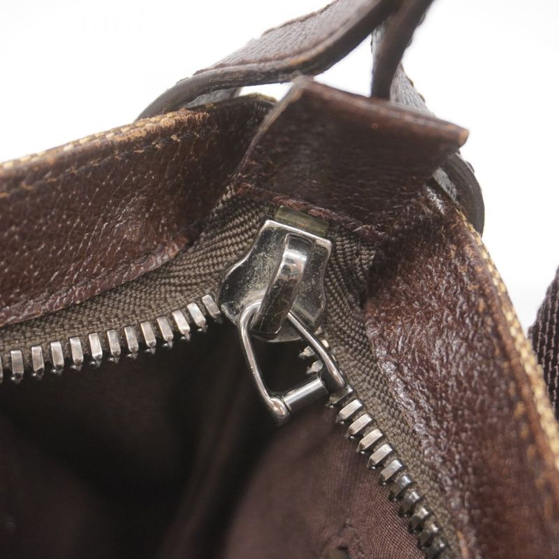 Gucci Shoulder Bag GG Canvas 122793 Canvas Beige Brown Silver Hardware Women