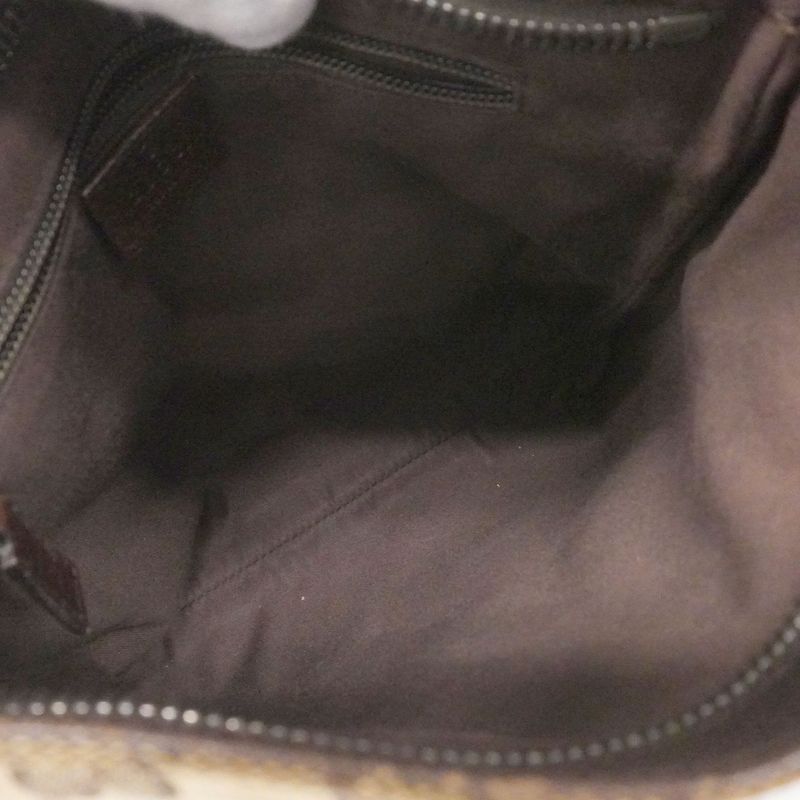 Gucci Shoulder Bag GG Canvas 122793 Canvas Beige Brown Silver Hardware Women