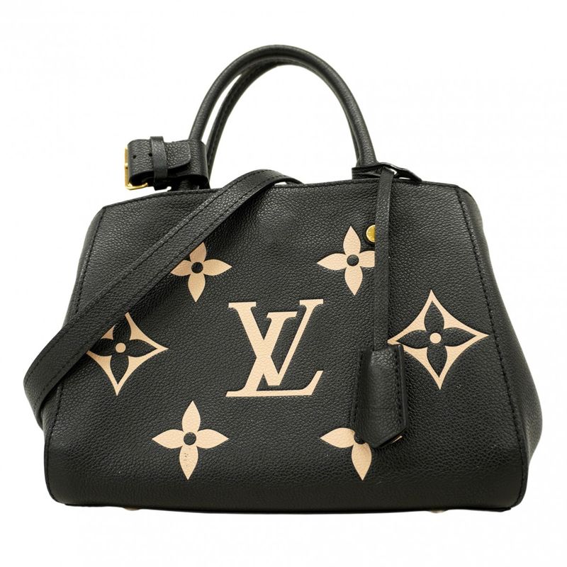Louis Vuitton Tote Monogram/empreinte Bicolor Montaigne BB M45778 Black Beige