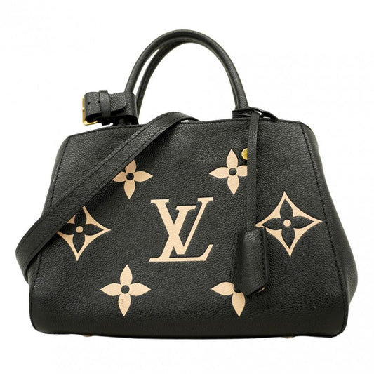 Louis Vuitton Tote Monogram/empreinte Bicolor Montaigne BB M45778 Black Beige