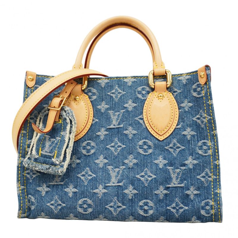 Louis Vuitton Handbag Monogram - Denim On The Go PM M14633 Blue 2-way Bag Ladies