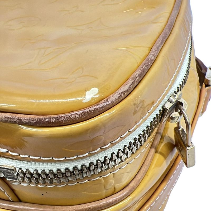 Louis Vuitton Shoulder Bag Monogram Vernis Wooster M91075 Lime Yellow Leather