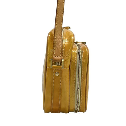 Louis Vuitton Shoulder Bag Monogram Vernis Wooster M91075 Lime Yellow Leather