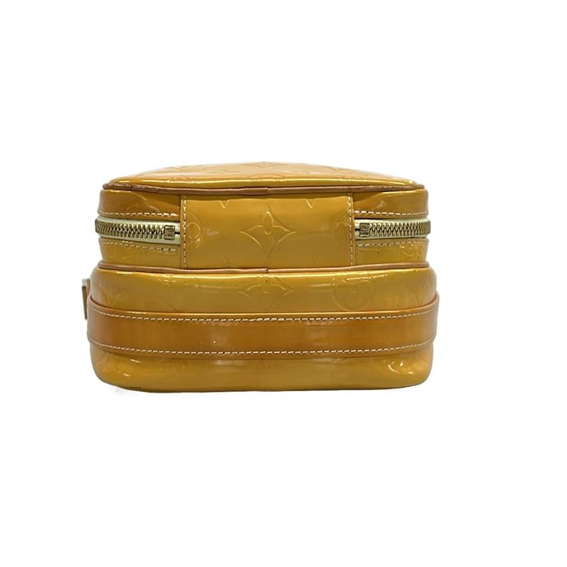 Louis Vuitton Shoulder Bag Monogram Vernis Wooster M91075 Lime Yellow Leather