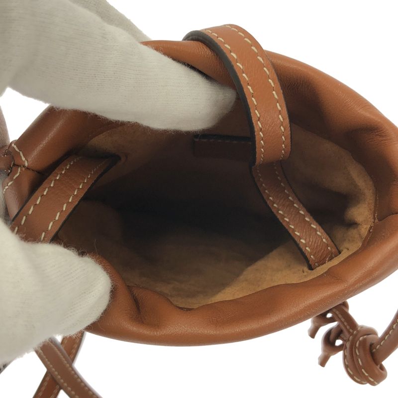 Celine - Cuir Triomphe Draw String Ring Leather Mobile Pouch - Brown