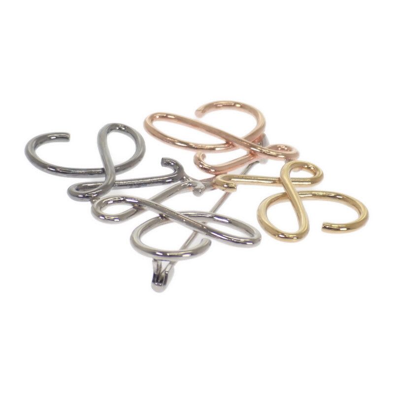 Loewe Anagram Brooch X10 Metal Multicolor Gold Silver Classic Fashion