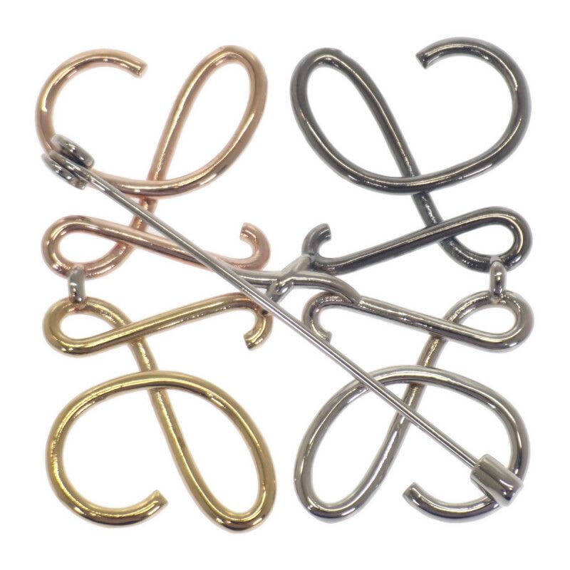 Loewe Anagram Brooch X10 Metal Multicolor Gold Silver Classic Fashion