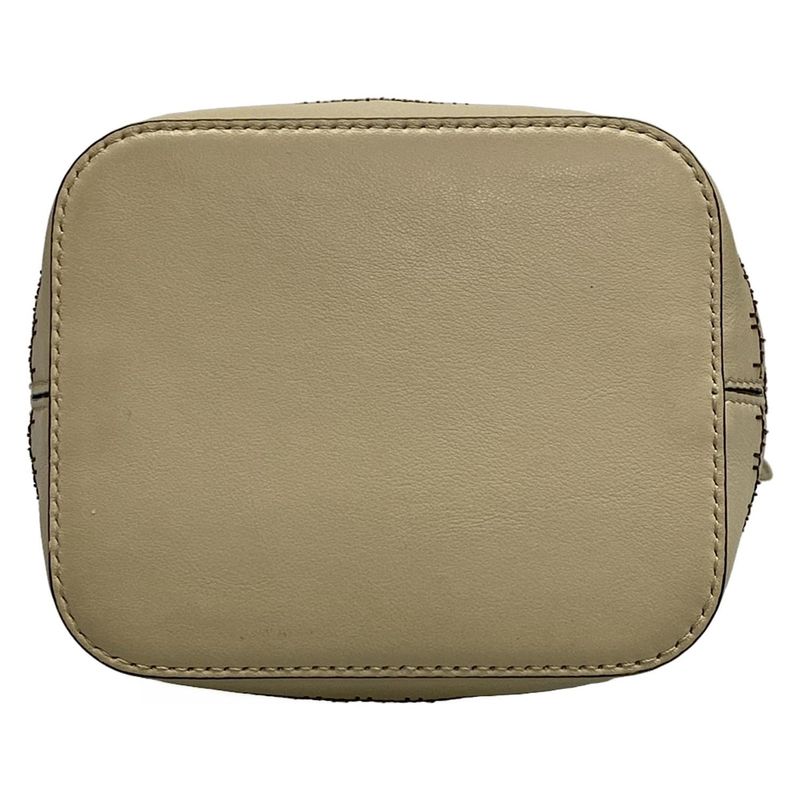 Fendi Shoulder Bag Mont Trezor 8bs010 Beige and Dark Brown Mini Bag Draw String