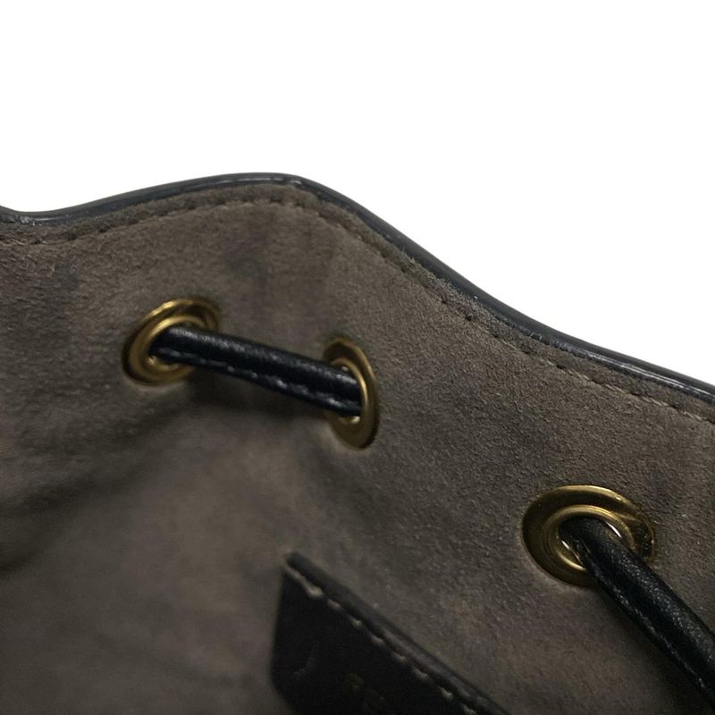 Fendi Shoulder Bag Mon Trezor 8bs010 Dark Brown and Black Shape Pressed Mini