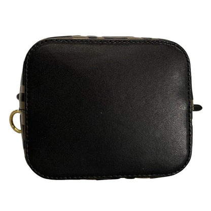 Fendi Shoulder Bag Mon Trezor 8bs010 Dark Brown and Black Shape Pressed Mini
