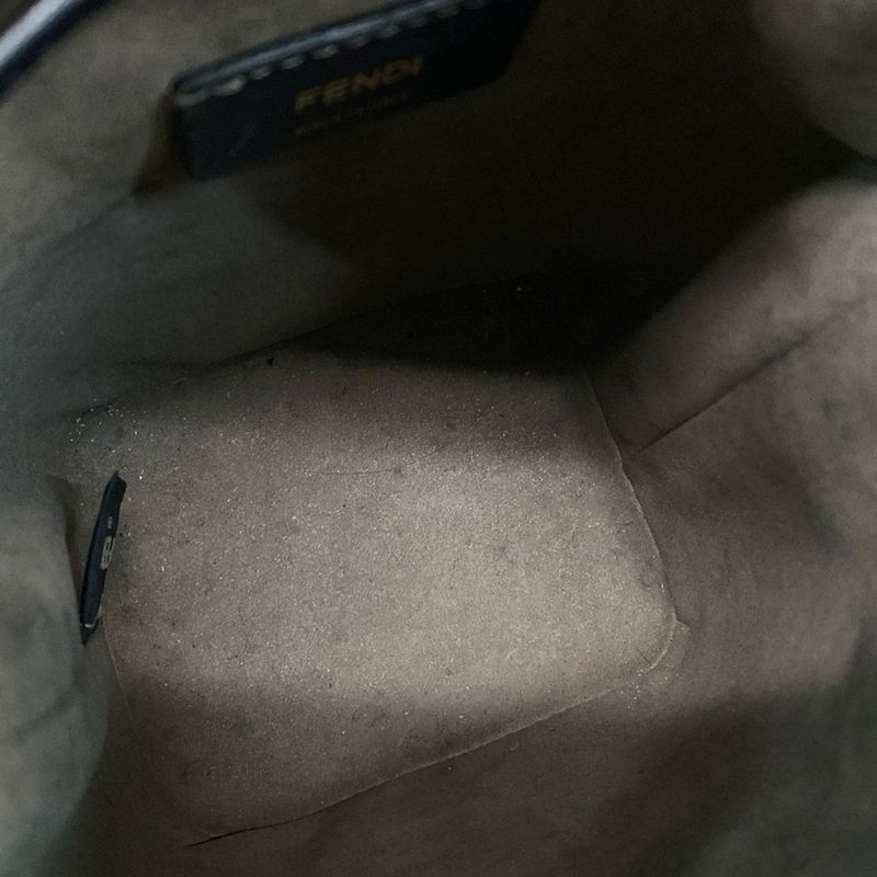 Fendi Shoulder Bag Mon Trezor 8bs010 Dark Brown and Black Shape Pressed Mini