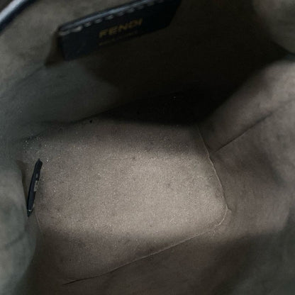 Fendi Shoulder Bag Mon Trezor 8bs010 Dark Brown and Black Shape Pressed Mini