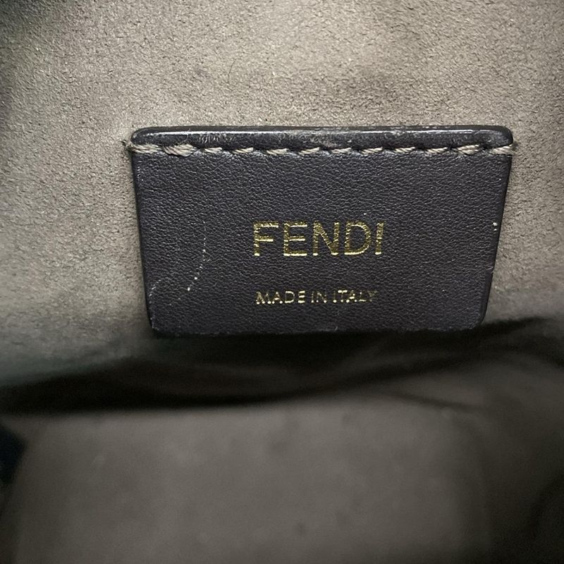 Fendi Shoulder Bag Mon Trezor 8bs010 Dark Brown and Black Shape Pressed Mini