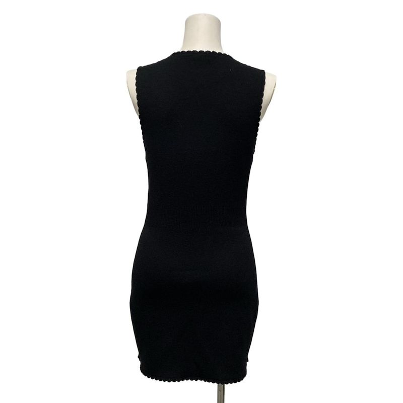 Chanel Dress Size 38 M Women - P78389 Black V-Neck Sleeveless Mini Knit