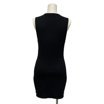 Chanel Dress Size 38 M Women - P78389 Black V-Neck Sleeveless Mini Knit