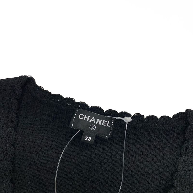 Chanel Dress Size 38 M Women - P78389 Black V-Neck Sleeveless Mini Knit