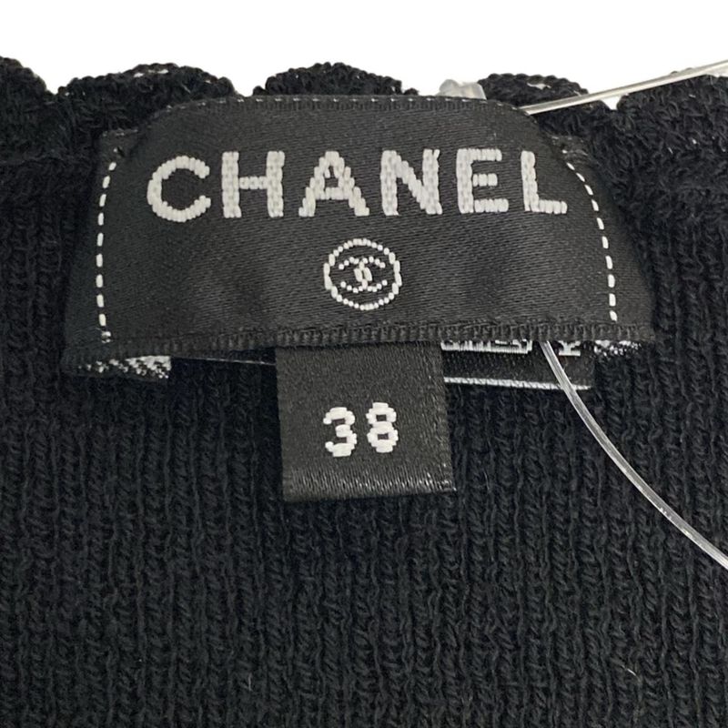 Chanel Dress Size 38 M Women - P78389 Black V-Neck Sleeveless Mini Knit