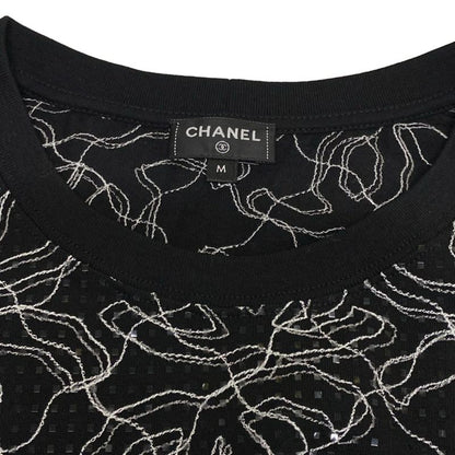 Chanel Short Sleeve Cut and Sewn Size M Women's - P78741 Black and White