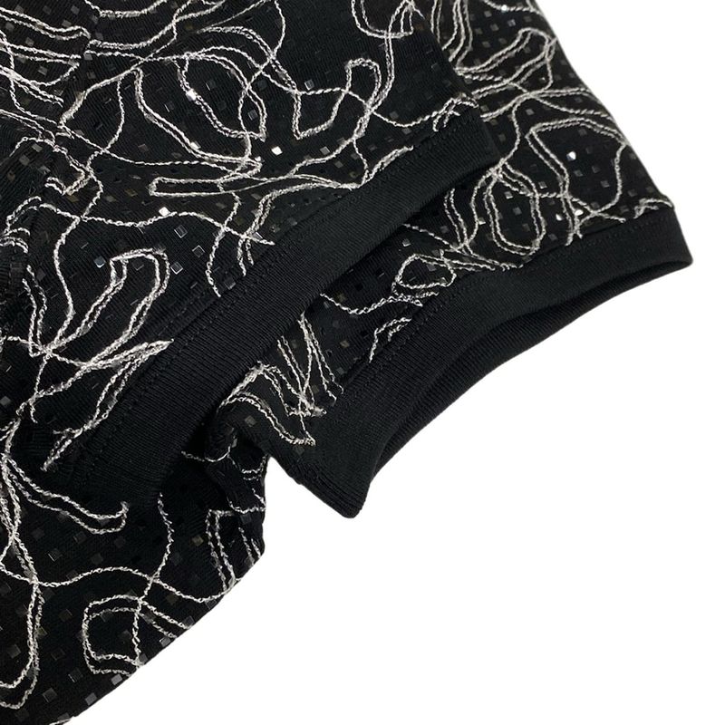 Chanel Short Sleeve Cut and Sewn Size M Women's - P78741 Black and White