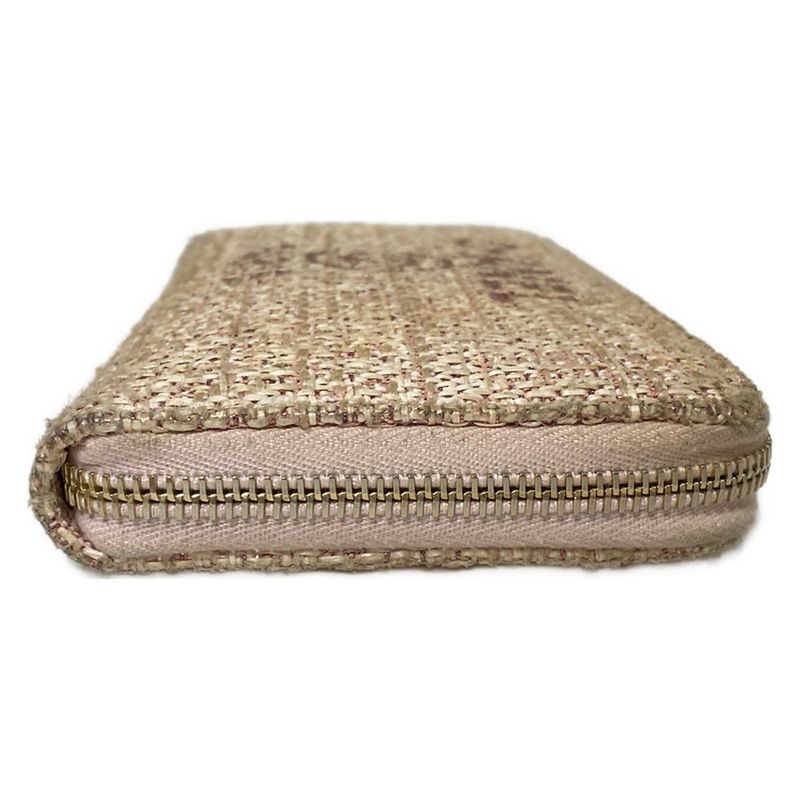 Chanel Long Wallet Deauville Line Light Pink×ivory Round Zipper