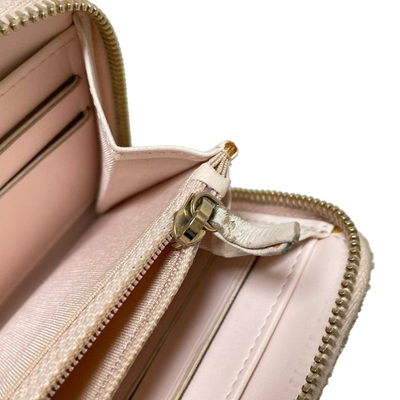Chanel Long Wallet Deauville Line Light Pink×ivory Round Zipper