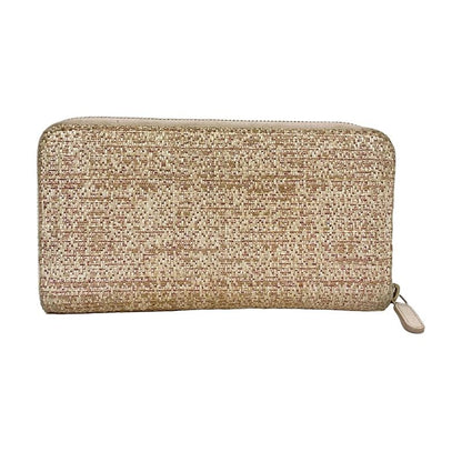 Chanel Long Wallet Deauville Line Light Pink×ivory Round Zipper