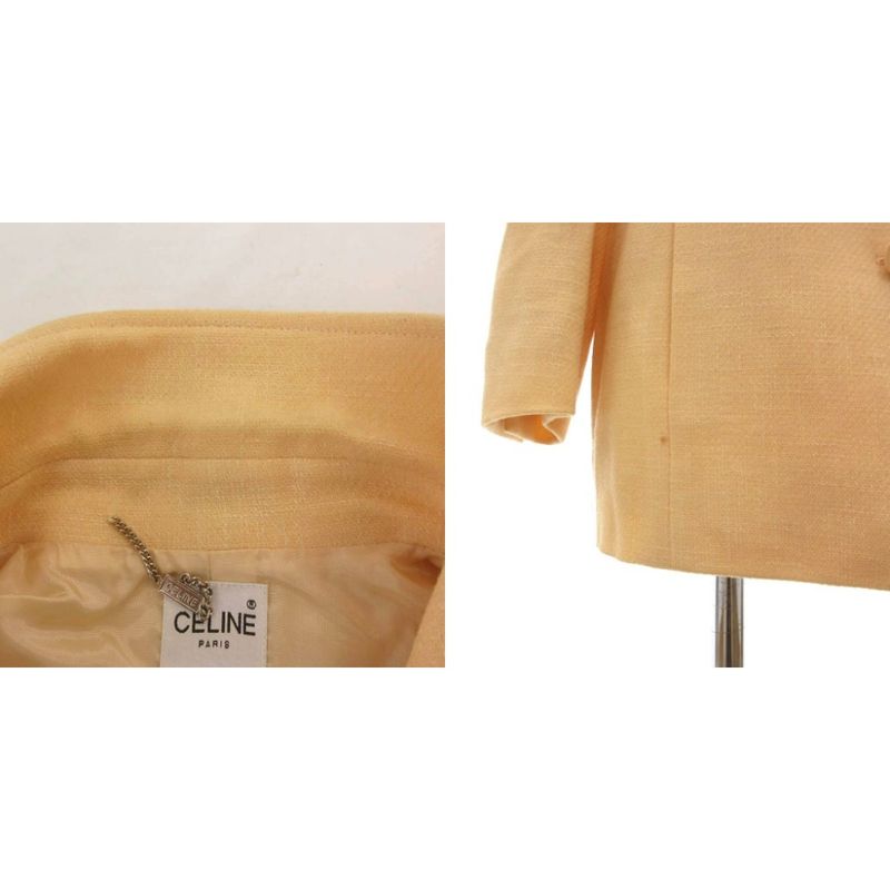 Celine Jacket Decorated Buttons Backless Orange Uo