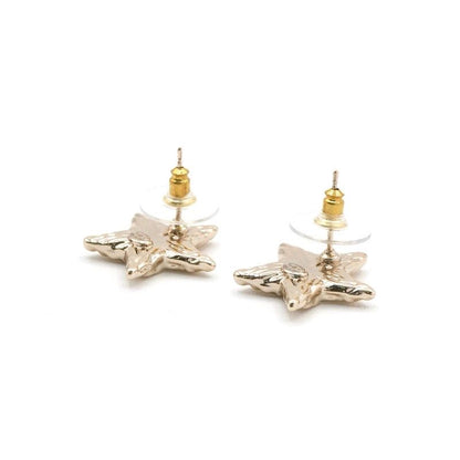 Chanel Earrings Earring Gold Black Coco Mark Star