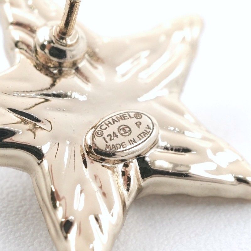 Chanel Earrings Earring Gold Black Coco Mark Star