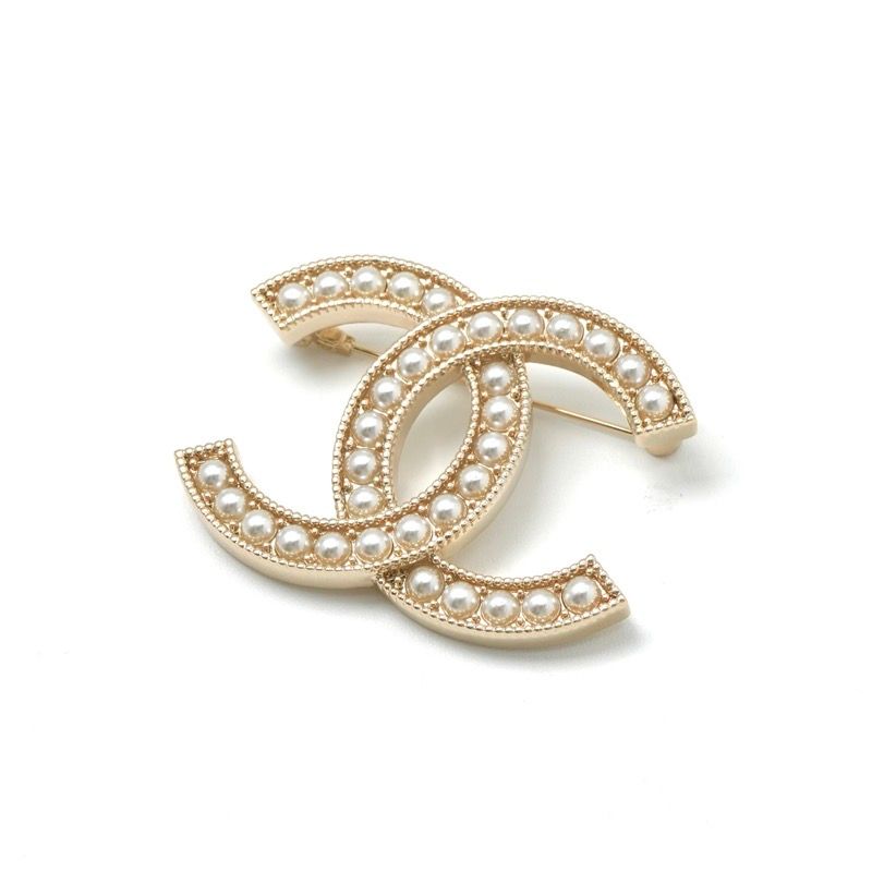 Chanel Brooch Corsage Gold Here Mark Pearl