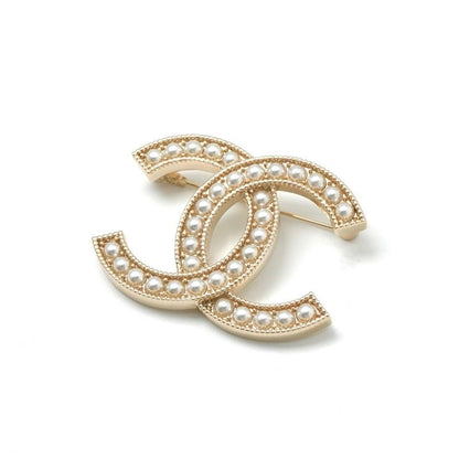 Chanel Brooch Corsage Gold Here Mark Pearl