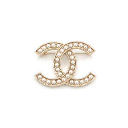 Chanel Brooch Corsage Gold Here Mark Pearl