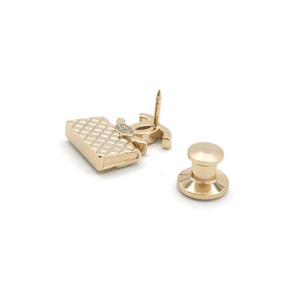 Chanel Brooch Corsage Gold Pin Brooch Coco Mark Matelasse Bag Rhinestone