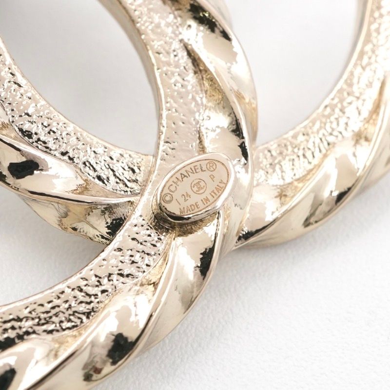 Chanel Brooch Corsage Gold Here Mark Rhinestone