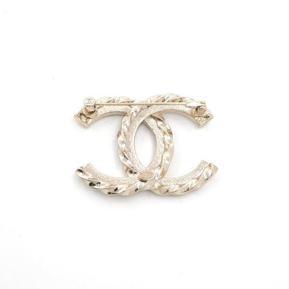 Chanel Brooch Corsage Gold Here Mark Rhinestone