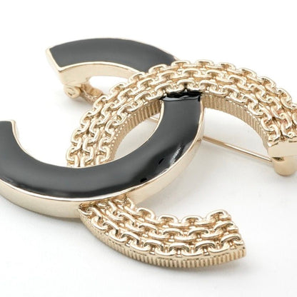 Chanel Brooch Corsage Gold Black Here Mark Bicolor