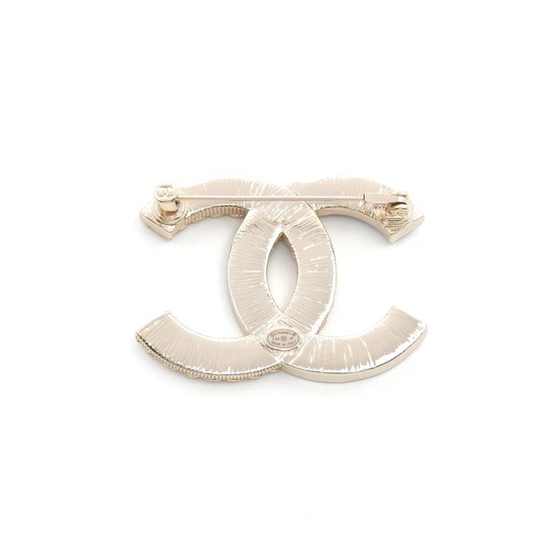 Chanel Brooch Corsage Gold Black Here Mark Bicolor