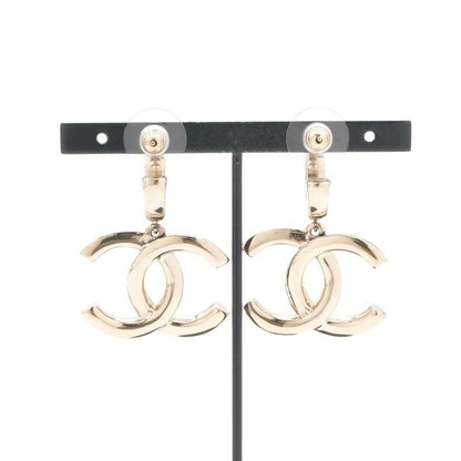 Chanel Earrings Earring Gold Black White Coco Mark Hoop Earrings