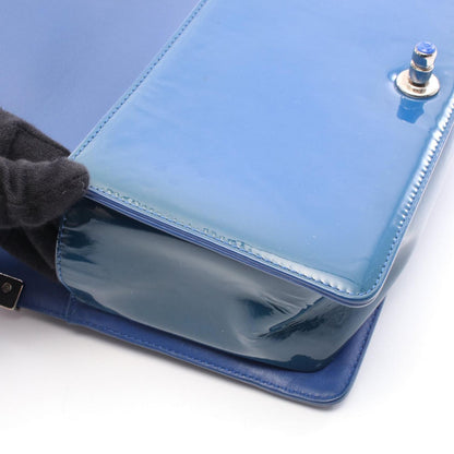 Chanel Shoulder Bag Boy Chanel Blue Patent Leather Boy Chanel Chain Shoulder