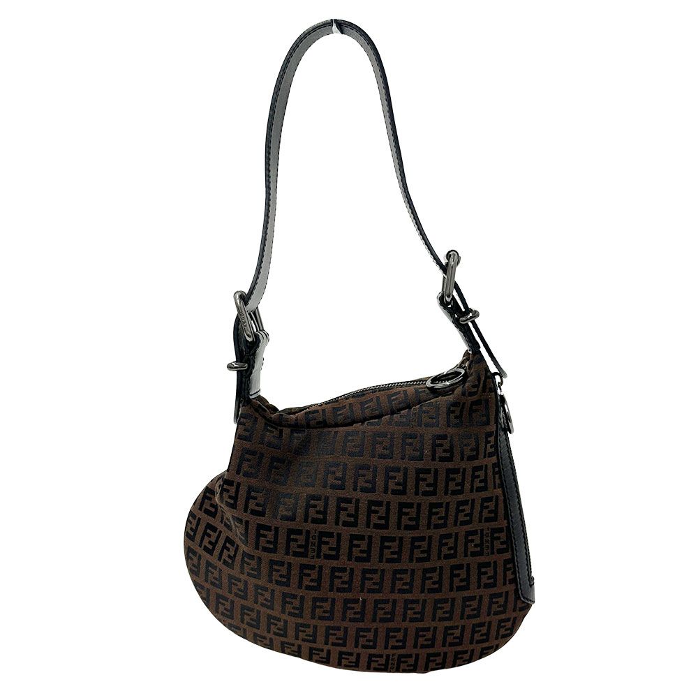 Fendi Bag Women'S Brand Zucchino One Shoulder Handbag Brown Mini Bag Small