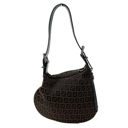 Fendi Bag Women'S Brand Zucchino One Shoulder Handbag Brown Mini Bag Small
