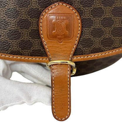 Celine Shoulder Bag Brown Macadam PVC Leather Preowned