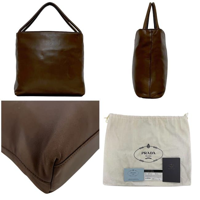 Prada Handbag Brown Bruciato B6263 Top Handle